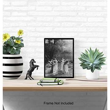 Witchy Pagan Wall Art & Decor - LARGE 11x14 - Witch Coven - Wiccan Wicca Decor - Gift for Witchcraft and Black Magic Fans - Gothic Pagan Wall Art - Goth Room Decor - Creepy Scary Vintage Picture Photo