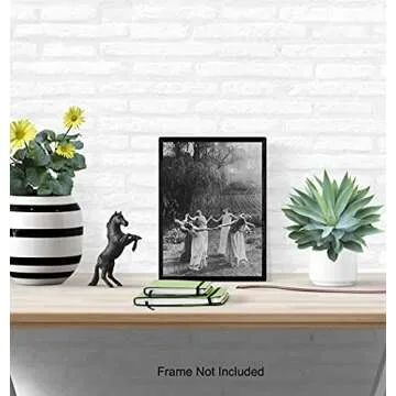 Witchy Pagan Wall Art & Decor - LARGE 11x14 - Witch Coven - Wiccan Wicca Decor - Gift for Witchcraft and Black Magic Fans - Gothic Pagan Wall Art - Goth Room Decor - Creepy Scary Vintage Picture Photo
