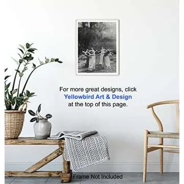 Witchy Pagan Wall Art & Decor - LARGE 11x14 - Witch Coven - Wiccan Wicca Decor - Gift for Witchcraft and Black Magic Fans - Gothic Pagan Wall Art - Goth Room Decor - Creepy Scary Vintage Picture Photo