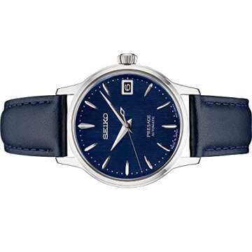 SEIKO Presage Cocktail Time Automatic Blue Leather Ladies Watch SRPF55