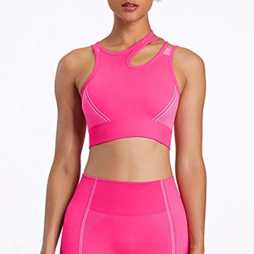 Aoxjox Women's Sports Bra Cyber Pink Ultra Supportive