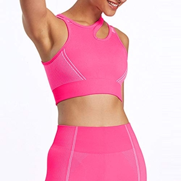 Aoxjox Women's Sports Bra Cyber Pink Ultra Supportive