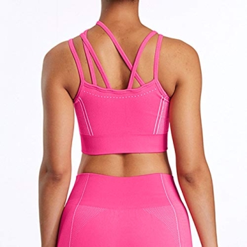 Aoxjox Women's Sports Bra Cyber Pink Ultra Supportive