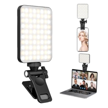 XINBAOHONG Rechargeable Selfie Light - Portable Clip Fill Light for Phone, Laptop, Tablet, Video Con...