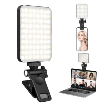 XINBAOHONG Rechargeable Selfie Light - Portable Clip Fill Light for Phone, Laptop, Tablet, Video Con...