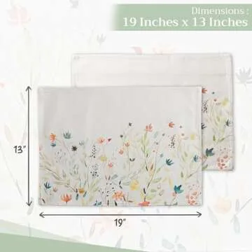 Maison d'Hermine Placemats Set of 4 100% Cotton Washable