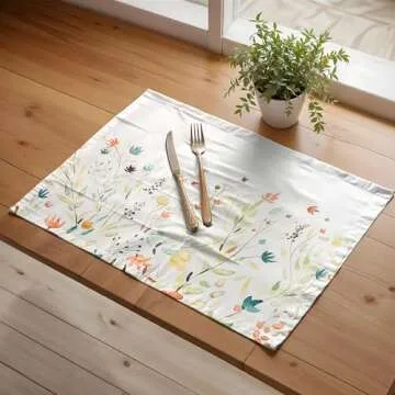 Maison d'Hermine Placemats Set of 4 100% Cotton Washable