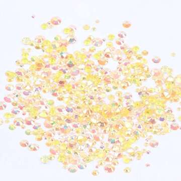 Mixed 1000pcs 2-6mm Light Topaz AB Resin Nail Rhinestones for Stunning Nail Art and DIY Crafts