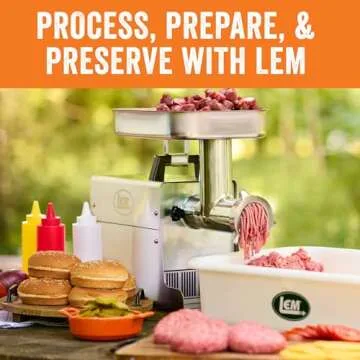 LEM Products BigBite #8 Meat Grinder, 0.50 HP Stainless Steel Electric Meat Grinder Machine, Ideal for Regular Use