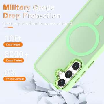 for Samsung Galaxy S25+ Plus Case, Matte Magnetic Phone Case with 1 Screen Protector, Support for Ma...