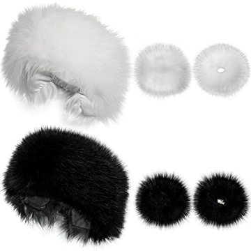 Coume Faux Fur Winter Headband & Wrist Cuffs Set - Chic Style