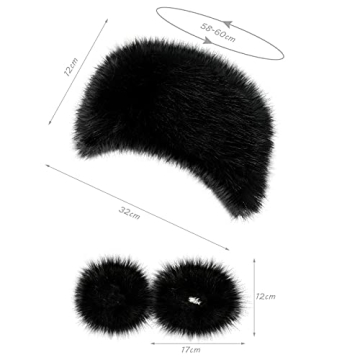 Coume Faux Fur Winter Headband & Wrist Cuffs Set - Chic Style