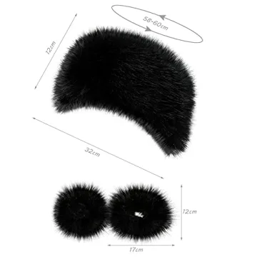 Coume Faux Fur Winter Headband & Wrist Cuffs Set - Chic Style