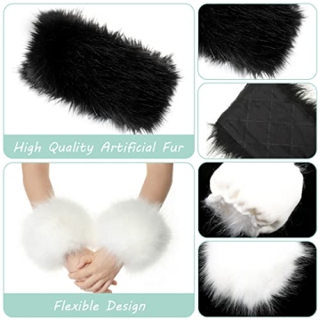 Coume Faux Fur Winter Headband & Wrist Cuffs Set - Chic Style