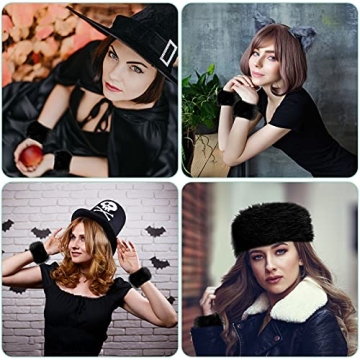 Coume Faux Fur Winter Headband & Wrist Cuffs Set - Chic Style