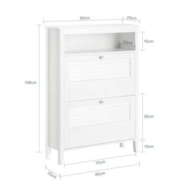 Haotian Narrow Shoe Cabinet for Entryway, Modern Shoe Rack with 2 Flip-Drawers, Hallway Shoe Storage...
