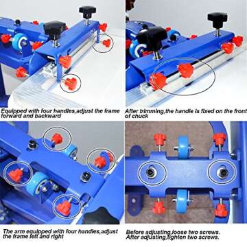 4 Color 4 Station Screen Printing Machine Screen & Platen Rotating Micro-Registration Screen Printing Press Equipment