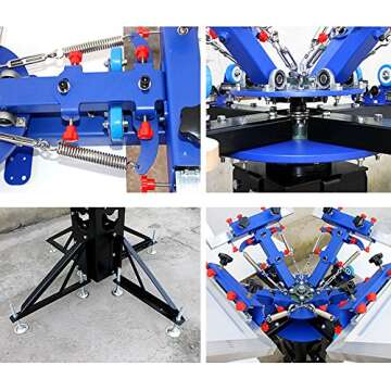 4 Color 4 Station Screen Printing Machine Screen & Platen Rotating Micro-Registration Screen Printing Press Equipment