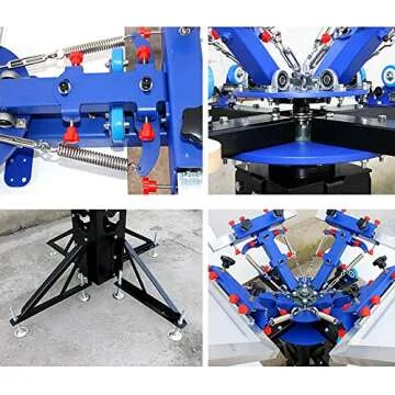 4 Color 4 Station Screen Printing Machine Screen & Platen Rotating Micro-Registration Screen Printing Press Equipment