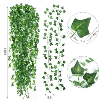 14 Pack 98 Feet Fake Ivy Leaves Artificial Garland Home Decor