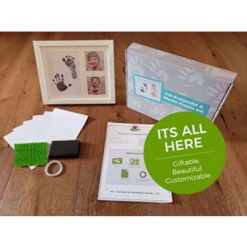 Ultimate Baby Ink Hand & Footprint Kit – Safe Ink Pad Stamp, Paper, Frame, & Stencil for Baby Shower, Registry, Newborn, New Mom Gifts