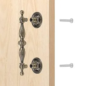 GOLDENTIMEHARDWARE (6PCS) Cabinet Handles 3.5 inch Center Antique Bronze Handle for Cabinets 5" Length Dresser Pull Knobs Vintage Style Kitchen Hardware