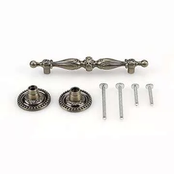 GOLDENTIMEHARDWARE (6PCS) Cabinet Handles 3.5 inch Center Antique Bronze Handle for Cabinets 5" Length Dresser Pull Knobs Vintage Style Kitchen Hardware