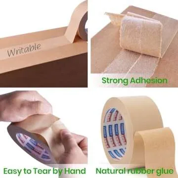 ADHES Heavy Duty Kraft Paper Tape for Shipping and Sealing