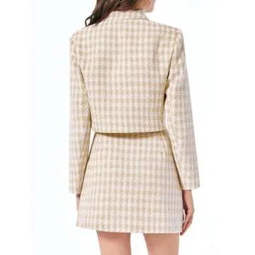 Cicy Bell Cropped Tweed Blazer and Skirt Set