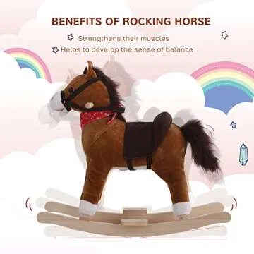 Qaba Kids Rocking Horse with Realistic Sounds and Scarf