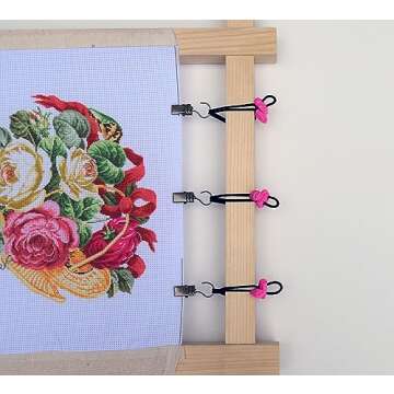 Universal Canvas Clips for Needlework - Set of 6 Tensioners for Embroidery Frames
