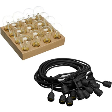 Outdoor Patio String Lights by Amazon Basics - 48 Feet