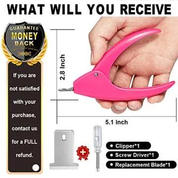 Pink Adjustable Artificial Acrylic Fake Nail False Nail Tip Clipper Cutter Trimmer Manicure Pedicure...