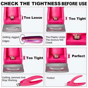 Pink Adjustable Artificial Acrylic Fake Nail False Nail Tip Clipper Cutter Trimmer Manicure Pedicure Sharp Blade Clip Tool for Salon Home Nail Art Beauty Design DIY