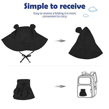 Zando Baby Toddler Sun Bucket Hats Wide Brim Beach Hats Infants Girls Cap Sun Protection Summer Kid Hat