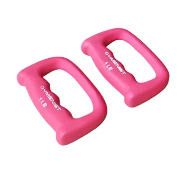 Gymenist Set of 2 Hand Shaped Neoprene Exercise Workout Jogging Walking Cardio Dumbbells Pair (1-LB ...