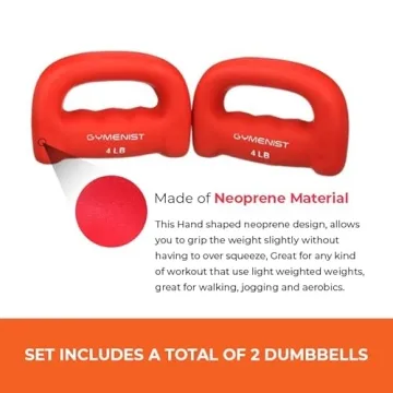 Gymenist Hand Shaped Neoprene Dumbbells for All Fitness Levels