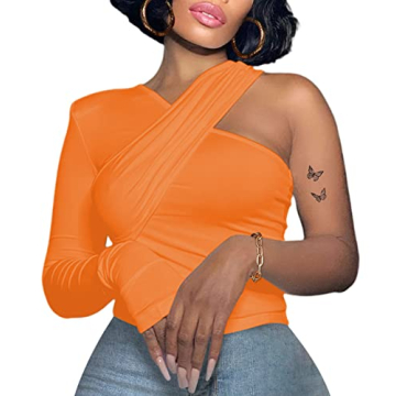 Stylish SOFIA'S CHOICE One Shoulder Top for Women