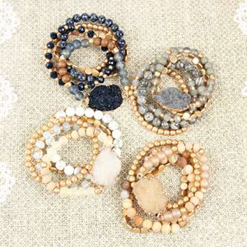Bohemian Multi-Layer Bead Statement Bracelet - RIAH FASHION
