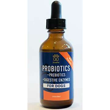 ZuvaPet Probiotics for Dogs - Dog Probiotics for Diarrhea - Natural Digestive Enzymes for Upset Stomach Relief + Gas, Constipation Health & Itch Relief - Prebiotic Pet Supplies - 120 Servings