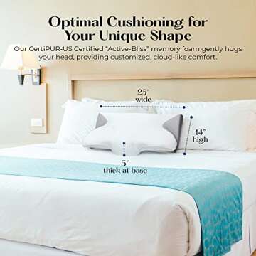 SUTERA - Dream Deep Contour Memory Foam Pillow, Orthopedic Cervical Support for Neck, Shoulder and B...