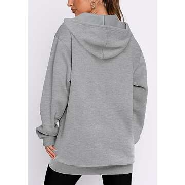 StunShow Grey Zip Up Hoodies for Women Stylish Comfort
