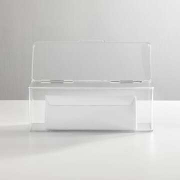 mDesign Stackable Storage Organizer Box with Hinged Lid