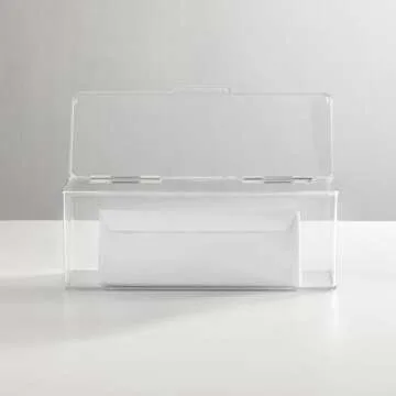 mDesign Stackable Storage Organizer Box with Hinged Lid