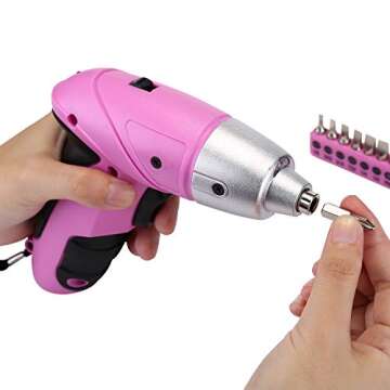 DEKOPRO Pink 98 Piece Tool Set,General Household Hand Tool Kit with Plastic Toolbox Storage Case