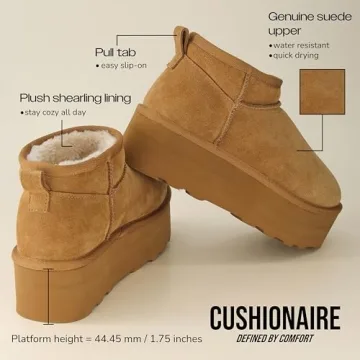 Stylish CUSHIONAIRE Platform Ankle Boots - Cozy Women's Footwear
