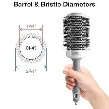 Olivia Garden Ceramic + Ion Round Thermal Hair Brush, 1.75" (Not Electrical)