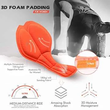 Eco-daily Cycling Shorts Women's 3D Padded Bicycle Bike Biking Underwear Shorts Darkgrey