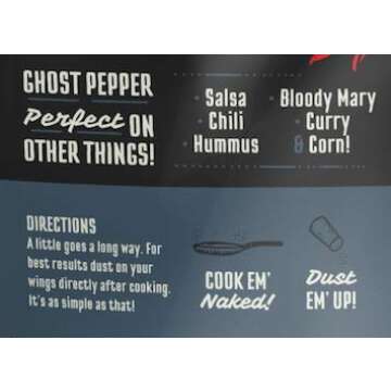 Kosmos Q Ghost Pepper Wing Dust - 5 Oz Bag for Hot Wings, Popcorn & More - Dry BBQ Wings Rub with Hot Ghost Pepper Spice (Ghost Pepper)