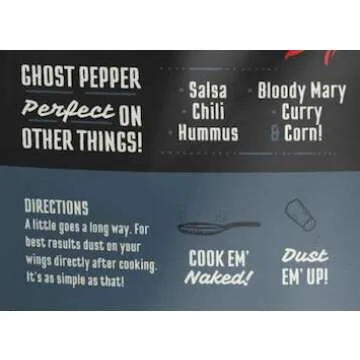 Kosmos Q Ghost Pepper Wing Dust - 5 Oz Bag for Hot Wings, Popcorn & More - Dry BBQ Wings Rub with Hot Ghost Pepper Spice (Ghost Pepper)